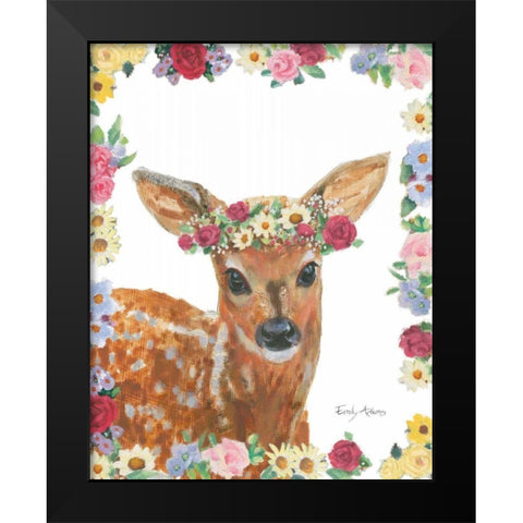 Flower Friends III Black Modern Wood Framed Art Print by Adams, Emily