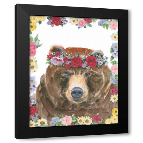 Flower Friends VII Black Modern Wood Framed Art Print by Adams, Emily