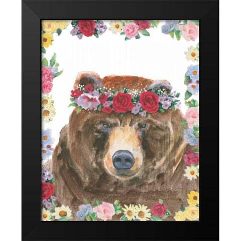 Flower Friends VII Black Modern Wood Framed Art Print by Adams, Emily