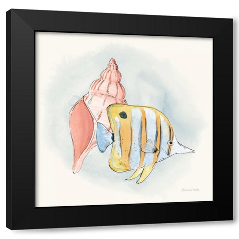 Sea Life I Black Modern Wood Framed Art Print with Double Matting by Miller, Sara Zieve