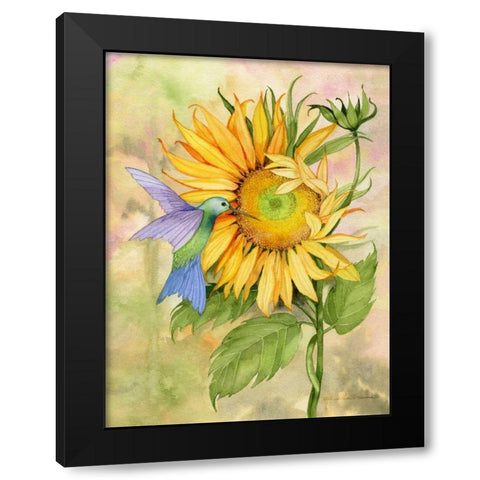 Summer Fun Bird Black Modern Wood Framed Art Print by McKenna, Kathleen Parr