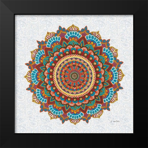 Mandala Dream Black Modern Wood Framed Art Print by Wiens, James