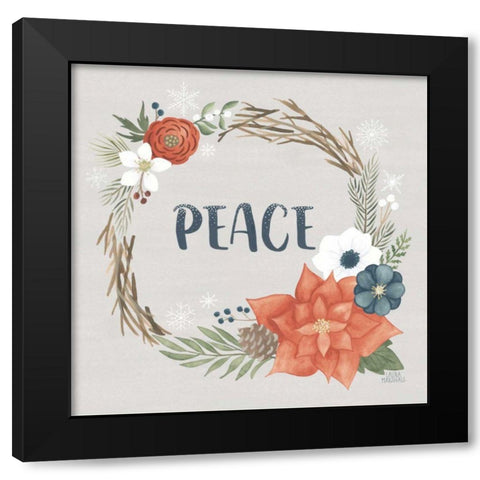Holiday Garden I Black Modern Wood Framed Art Print by Marshall, Laura