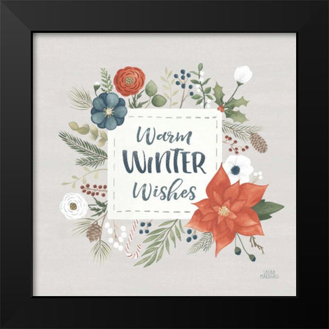 Holiday Garden III Black Modern Wood Framed Art Print by Marshall, Laura