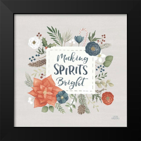 Holiday Garden IV Black Modern Wood Framed Art Print by Marshall, Laura