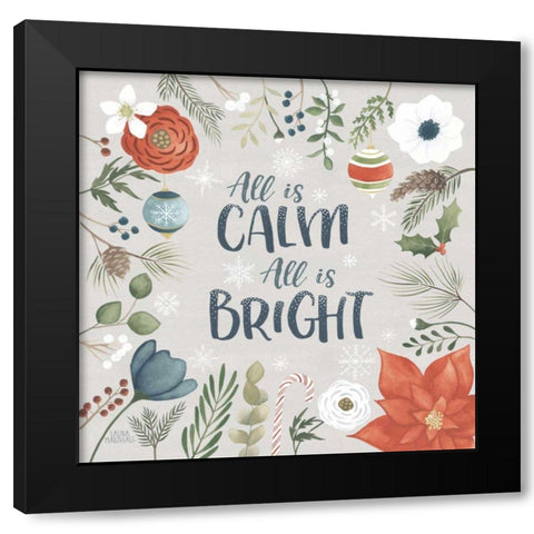 Holiday Garden V Black Modern Wood Framed Art Print with Double Matting by Marshall, Laura