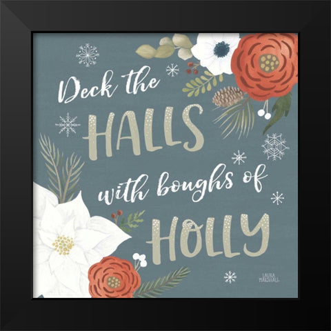 Holiday Garden IX Black Modern Wood Framed Art Print by Marshall, Laura