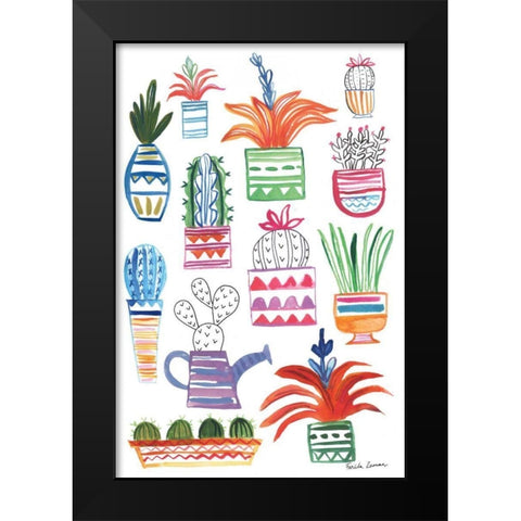 Funky Cacti II Black Modern Wood Framed Art Print by Zaman, Farida