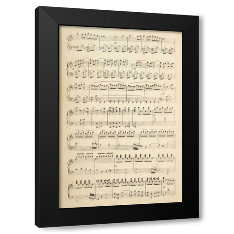Musical Notes I Black Modern Wood Framed Art Print with Double Matting by Wild Apple Portfolio