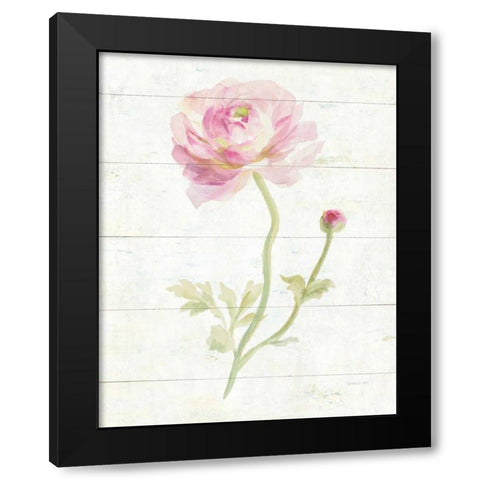 June Blooms I Black Modern Wood Framed Art Print with Double Matting by Nai, Danhui