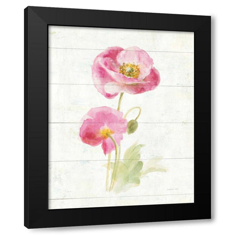 June Blooms IV Black Modern Wood Framed Art Print with Double Matting by Nai, Danhui