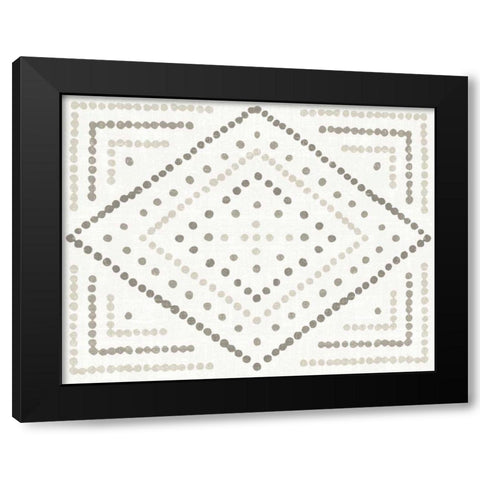 Daisy Dots Tile II Neutral Black Modern Wood Framed Art Print by Wild Apple Portfolio