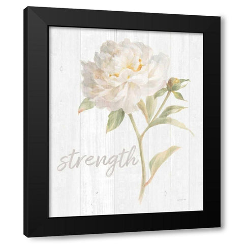 Garden Peony on Wood Strength Black Modern Wood Framed Art Print with Double Matting by Nai, Danhui