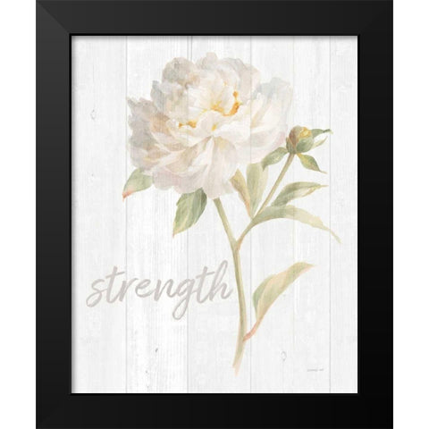 Garden Peony on Wood Strength Black Modern Wood Framed Art Print by Nai, Danhui