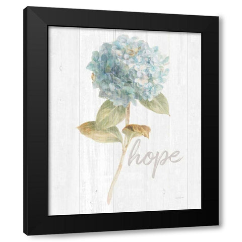 Garden Hydrangea on Wood Hope Black Modern Wood Framed Art Print with Double Matting by Nai, Danhui