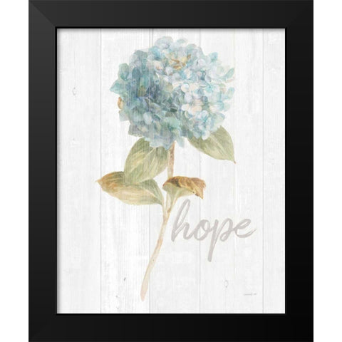 Garden Hydrangea on Wood Hope Black Modern Wood Framed Art Print by Nai, Danhui