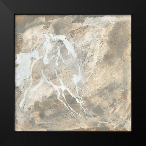 White Horse I Black Modern Wood Framed Art Print by Paschke, Chris