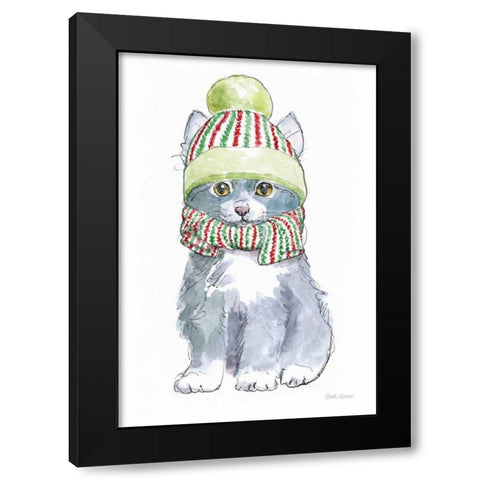 Christmas Kitties II Black Modern Wood Framed Art Print by Grove, Beth