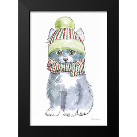 Christmas Kitties II Black Modern Wood Framed Art Print by Grove, Beth