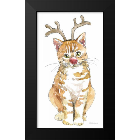 Christmas Kitties III Black Modern Wood Framed Art Print by Grove, Beth