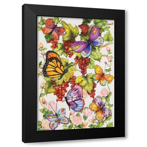 Vineyard Fruit Black Modern Wood Framed Art Print by McKenna, Kathleen Parr