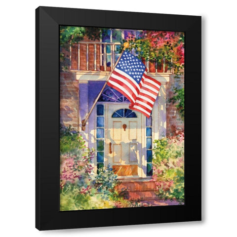 Patriotic Home Black Modern Wood Framed Art Print by McKenna, Kathleen Parr