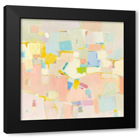 Block Party Black Modern Wood Framed Art Print by Adams, Phyllis