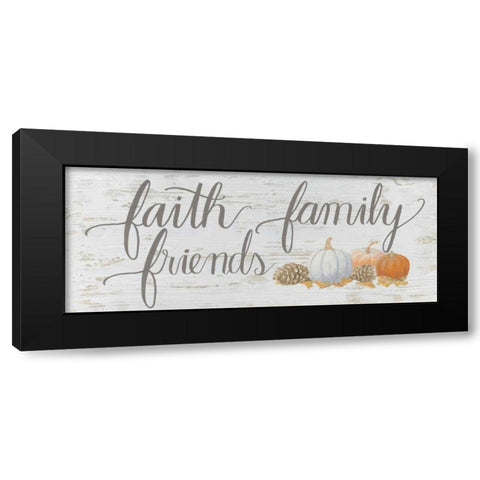 Beautiful Bounty Sign III Faith Family Friends Script Black Modern Wood Framed Art Print with Double Matting by Wiens, James