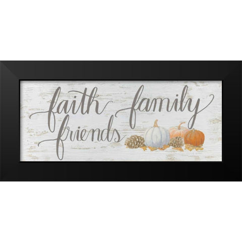 Beautiful Bounty Sign III Faith Family Friends Script Black Modern Wood Framed Art Print by Wiens, James