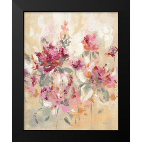 Floral Reflections I Black Modern Wood Framed Art Print by Vassileva, Silvia