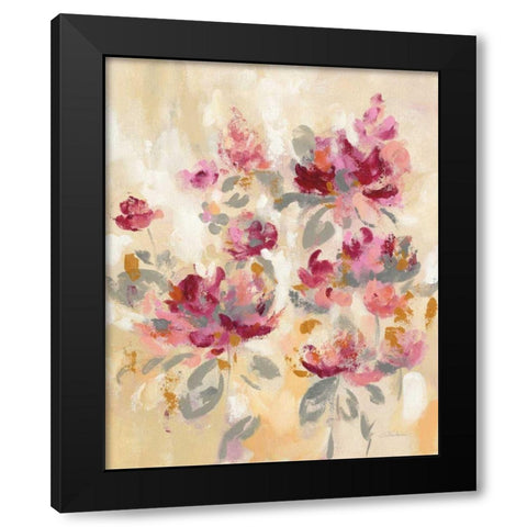 Floral Reflections II Black Modern Wood Framed Art Print with Double Matting by Vassileva, Silvia