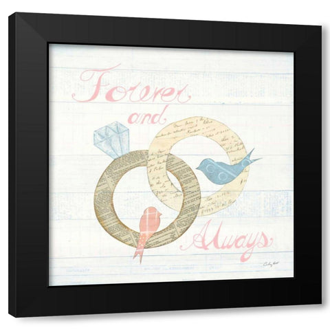 Lovebirds II Black Modern Wood Framed Art Print by Prahl, Courtney