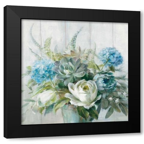 Natural Elegance Crop Black Modern Wood Framed Art Print by Nai, Danhui