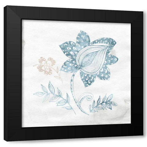 Eastern Boho I Teal Black Modern Wood Framed Art Print with Double Matting by Wild Apple Portfolio