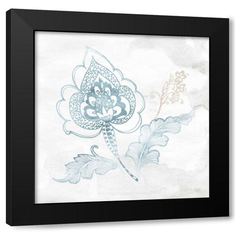 Eastern Boho II Teal Black Modern Wood Framed Art Print with Double Matting by Wild Apple Portfolio