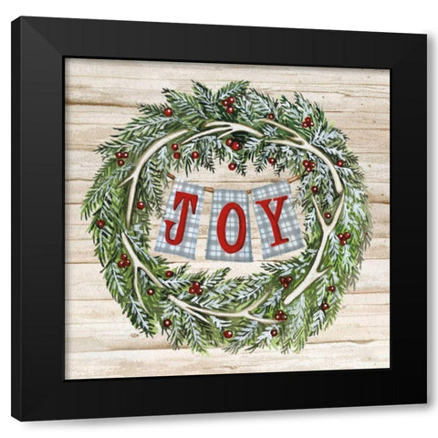Holiday Saying I on Wood Plaid Black Modern Wood Framed Art Print with Double Matting by McKenna, Kathleen Parr