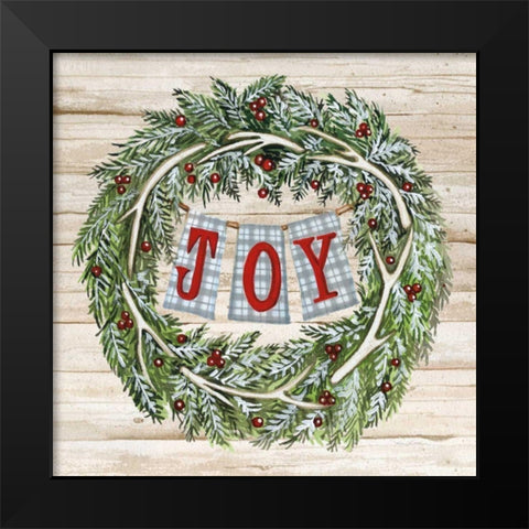 Holiday Saying I on Wood Plaid Black Modern Wood Framed Art Print by McKenna, Kathleen Parr