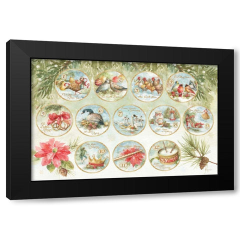 12 days of Christmas XIII Black Modern Wood Framed Art Print with Double Matting by Audit, Lisa