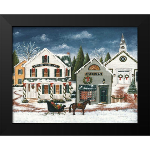 Christmas Village I Dark Crop Black Modern Wood Framed Art Print by Brown, David Carter