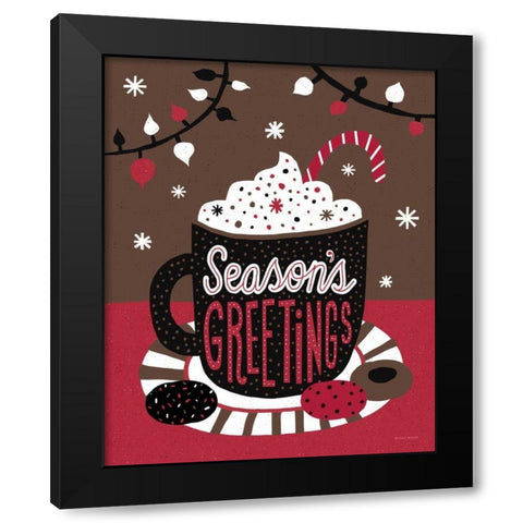 Christmas Cocoa Dark Black Modern Wood Framed Art Print by Mullan, Michael