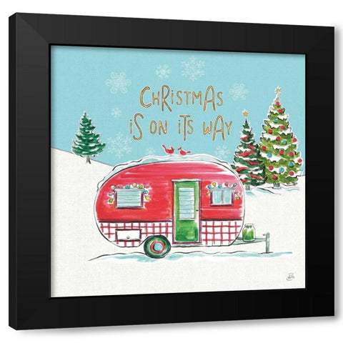 Christmas in the Country V On Its Way Black Modern Wood Framed Art Print with Double Matting by Brissonnet, Daphne