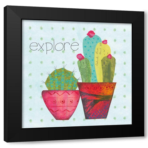 Southwest Cactus I Black Modern Wood Framed Art Print by Prahl, Courtney