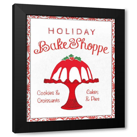 Chalkboard Christmas Signs II on White Black Modern Wood Framed Art Print by Grove, Beth