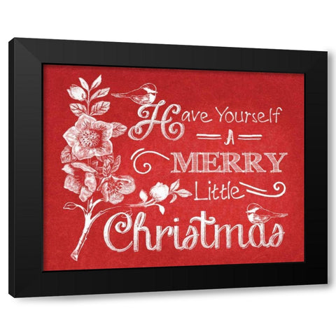 Chalkboard Christmas Sayings V on red Black Modern Wood Framed Art Print with Double Matting by Grove, Beth