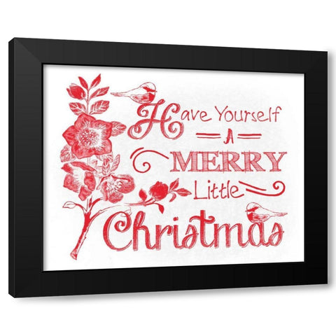 Chalkboard Christmas Sayings V on white Black Modern Wood Framed Art Print with Double Matting by Grove, Beth