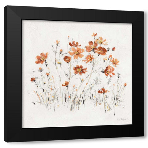 Wildflowers II Orange Black Modern Wood Framed Art Print with Double Matting by Audit, Lisa