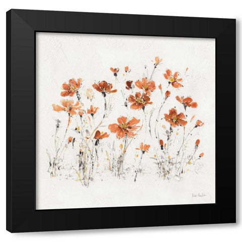 Wildflowers III Orange Black Modern Wood Framed Art Print by Audit, Lisa