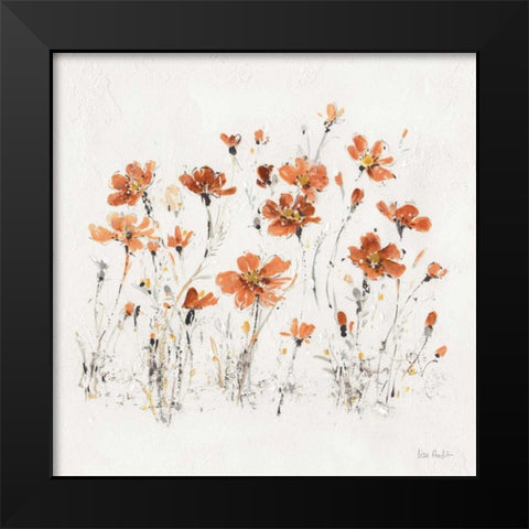Wildflowers III Orange Black Modern Wood Framed Art Print by Audit, Lisa
