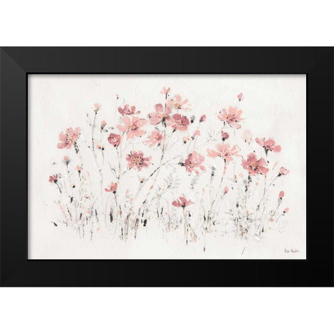 Wildflowers I Pink Black Modern Wood Framed Art Print by Audit, Lisa