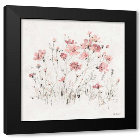 Wildflowers II Pink Black Modern Wood Framed Art Print by Audit, Lisa